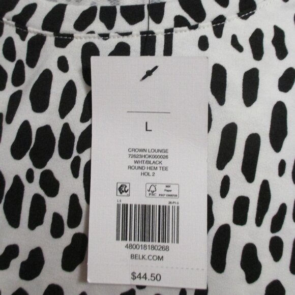 Crown & Ivy NEW top, long sleeve, oversized, soft black & white knit size L - Picture 5 of 10